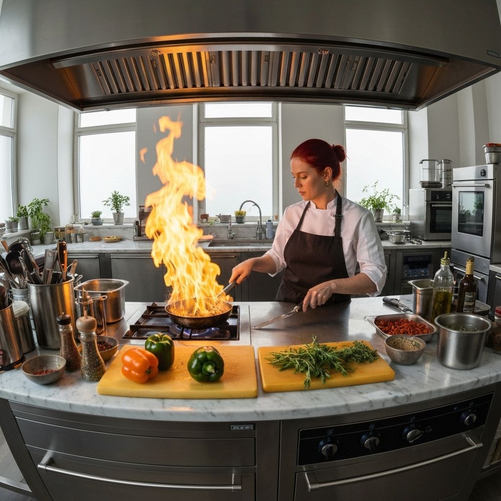 Professional chef cooking